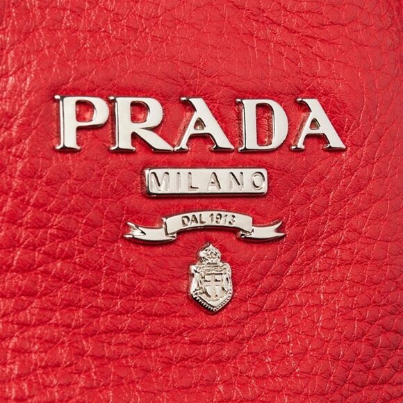 Prada Blue Vitello Daino Leather Convertible Shopping Tote Bag - Picture 9 of 12